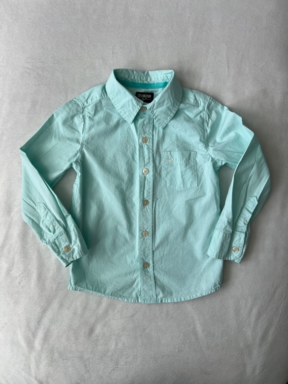 OshKosh B'gosh Boys Light Aqua Button-Down Shirt
